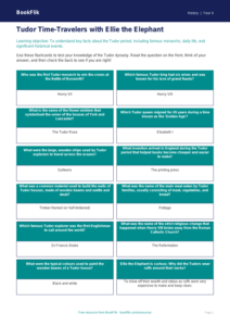 History tudors flashcards year 4 core