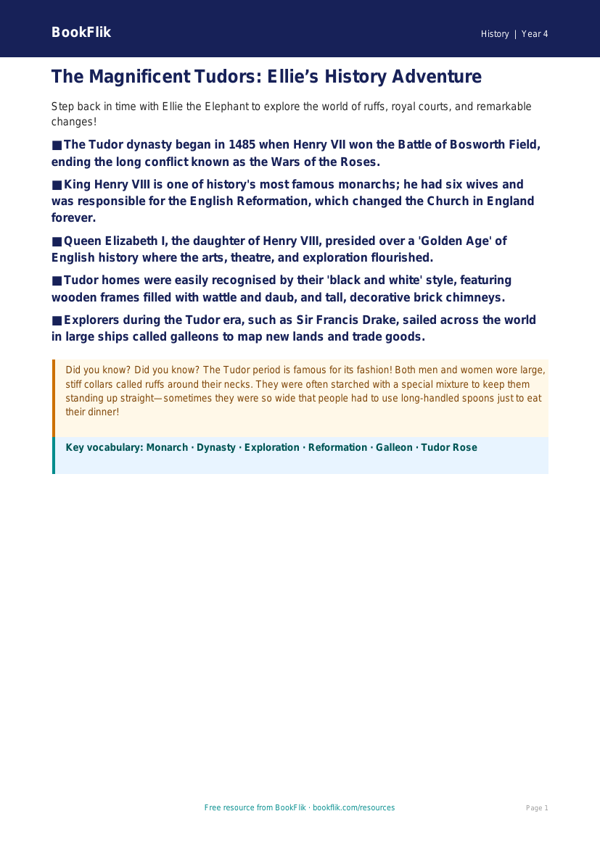 History tudors poster year 4 core worksheet preview — History Tudors