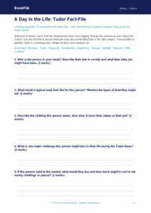 Free Tudors Template | Year 4 | History | BookFlik
