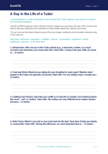 Tudors Writing Frame for Year 4 History | BookFlik Australia