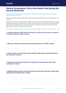 Free WW2 Assessment | Year 4 | History | BookFlik