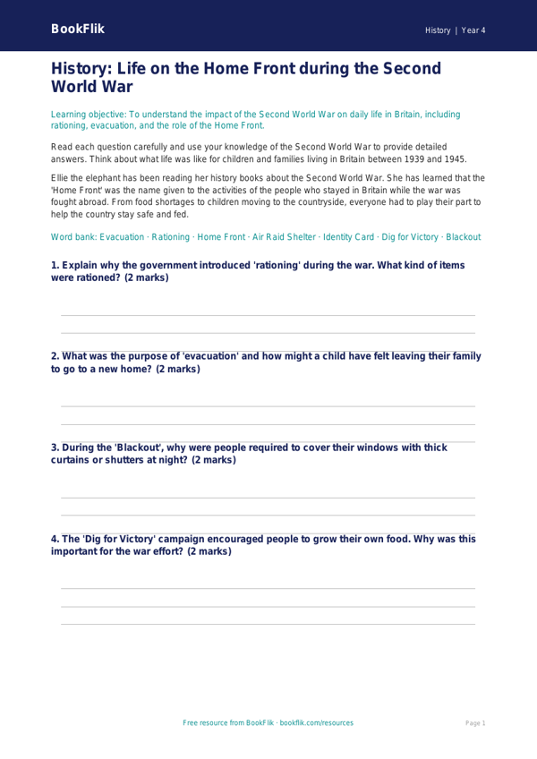 History ww2 worksheet year 4 core worksheet preview — History Ww2