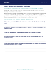 Free Decimals Track Sheet | Year 4 | Maths | BookFlik