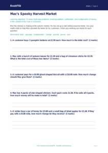 Free Halloween Maths Activity Sheet | Year 4 | Maths | BookFlik