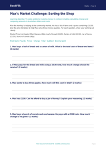 Free Money Activity Sheet for Year 4 Maths | BookFlik