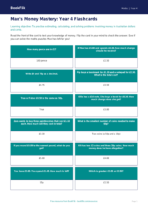 Free Money Flashcards for Year 4 Maths | BookFlik