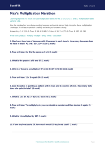 Free Multiplication Quiz for Year 4 Students | BookFlik