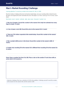 Rounding Numbers to the Nearest Ten | Free Maths Worksheet | Year 4 | BookFlik
