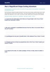 Free Shape Activity Sheet for Year 4 Maths | BookFlik Australia