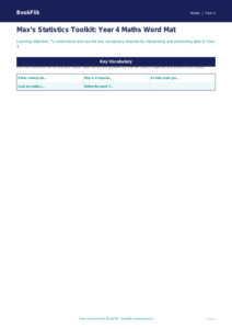 Free Statistics Word Mat | Year 4 | Maths | BookFlik