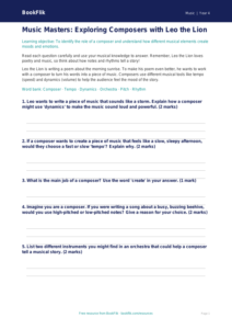 Free Composers Worksheet | Year 4 | Music | BookFlik