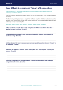 Free Music Composition Assessment for Year 4 Students – BookFlik