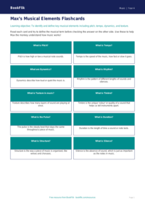 Free Musical Elements Flashcards | Year 4 | Music | BookFlik