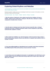 Free World Music Worksheet for Year 4 Students | BookFlik