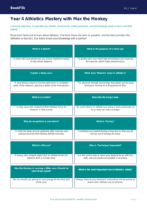 Free Athletics Flashcards for Year 4 Students | BookFlik