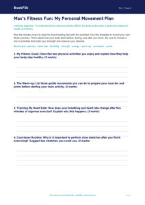 Free Fitness Template for Year 4 Physical Education | BookFlik