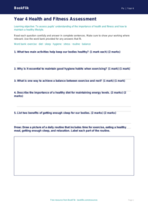 Free Health and Fitness Assessment for Year 4 Students | BookFlik
