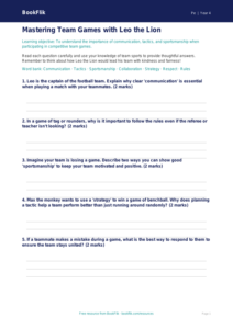 Free Team Games Worksheet | Year 4 | Physical Education | BookFlik