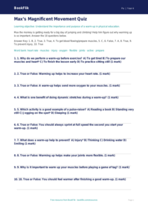 Free Year 4 Physical Education Warm Up Quiz | BookFlik Australia