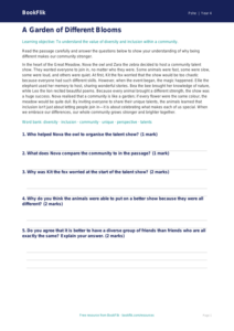 Free Year 4 Diversity and Inclusion Comprehension | HASS / Personal Development | BookFlik