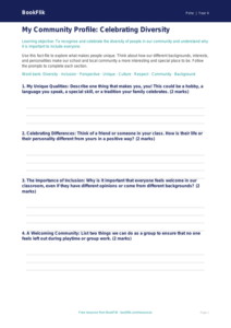 Free Diversity and Inclusion Template for Year 4 | HASS / Personal Development | BookFlik
