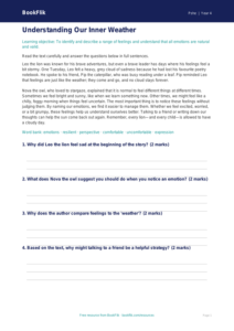 Free Feelings Comprehension | Year 4 | HASS / Personal Development | BookFlik