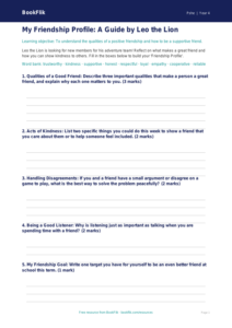 Friendship Template for Year 4 | HASS & Personal Development | BookFlik