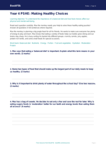 Free Healthy Eating Assessment | Year 4 | HASS / Personal Development | BookFlik