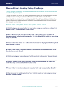 Free Healthy Eating Quiz | Year 4 | Health and Physical Education | BookFlik