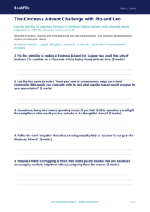 Free Kindness Advent Worksheet | Year 4 | HASS / Personal Development | BookFlik