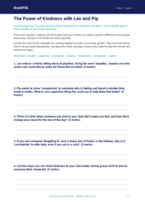 Free Kindness Worksheet | Year 4 | HASS / Personal Development | BookFlik