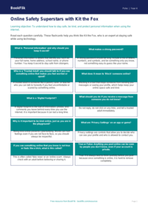 Free Online Safety Flashcards | Year 4 | HASS / Personal Development | BookFlik