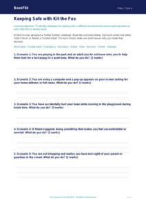 Free Personal Safety Activity Sheet | Year 4 | HASS / Personal Development | BookFlik
