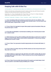 Free Personal Safety Quiz for Year 4 Students | BookFlik