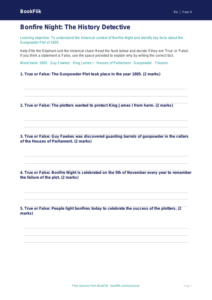 Free Bonfire Night Activity Sheet | Year 4 | Religious Education | BookFlik
