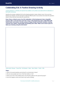 Free Eid Drawing Sheet | Year 4 | Religious Education | BookFlik