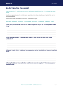 Free Hanukkah Writing Frame | Year 4 | Religious Education | BookFlik