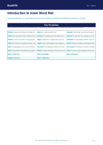 Free Islam Word Mat | Year 4 | Religious Education | BookFlik