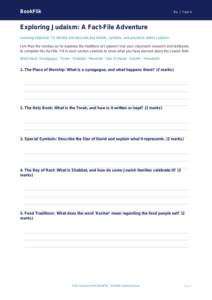 Free Judaism Template | Year 4 | Religious Education | BookFlik