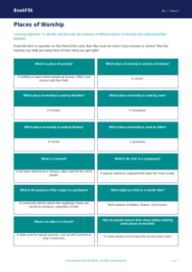 Free Places Of Worship Flashcards | Year 4 | Religious Education | BookFlik