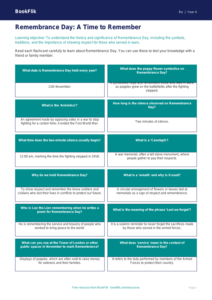 Free Remembrance Day Flashcards | Year 4 | Religious Education | BookFlik