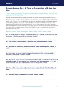 Free Remembrance Day Quiz | Year 4 | Religious Education | BookFlik