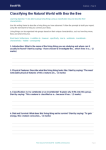 Free Living Things Writing Frame | Year 4 | Science | BookFlik