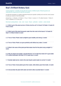 Free Plants Quiz | Year 4 | Science | BookFlik