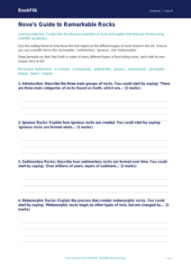 Free Rocks Writing Frame | Year 4 | Science | BookFlik