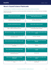 Free Sound Flashcards | Year 4 | Science | BookFlik