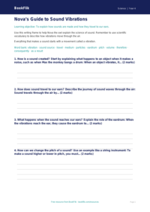 Free Sound Writing Frame | Year 4 | Science | BookFlik