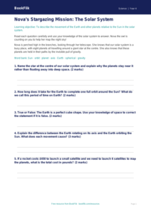 Free Space Worksheet | Year 4 | Science | BookFlik