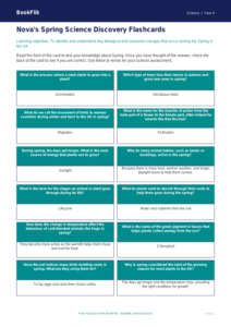 Free Spring Science Flashcards | Year 4 | Science | BookFlik