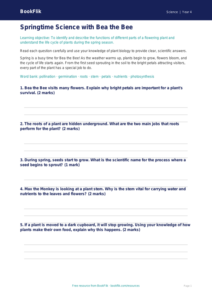 Science spring science worksheet year 4 core